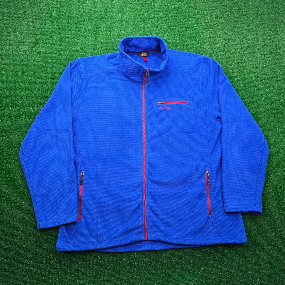 Orvis Trout Bum Fleece Jacket Mens 2XL‎ Blue Full Zip  Mock Neck Outdoors Casual